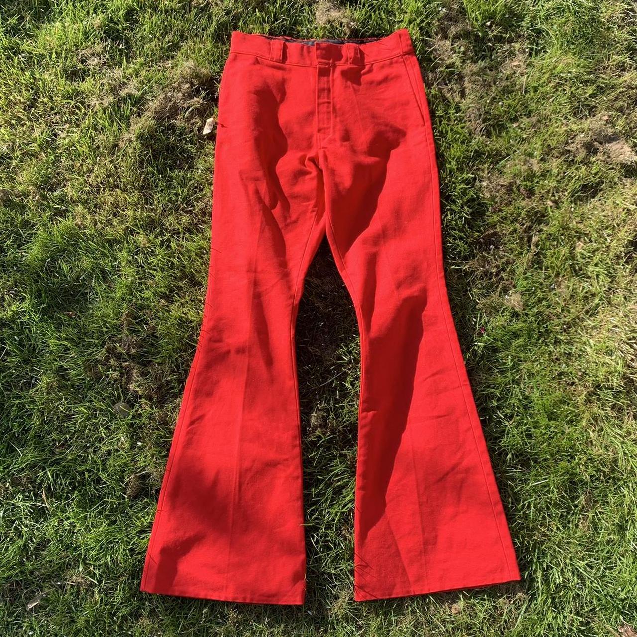 Raf Simons Men's Red Jeans | Depop