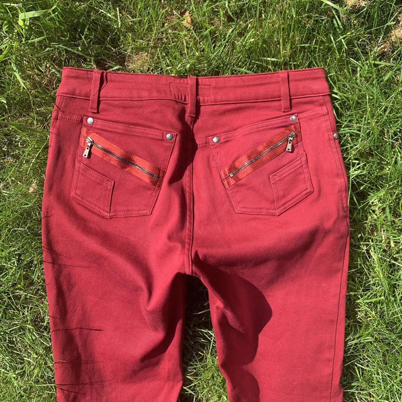 Yves Saint Laurent Women's Red Jeans | Depop