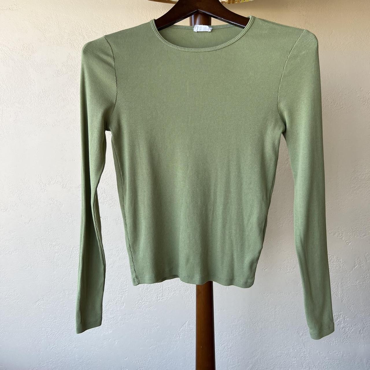 90s y2k grunge green rubbed long sleeve top. Great... - Depop