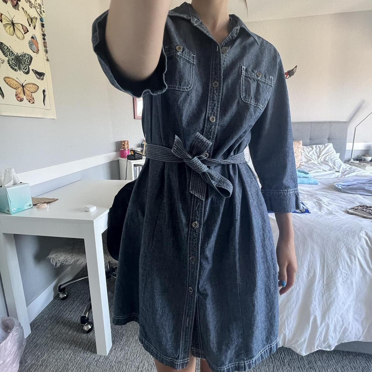 Chico's denim long clearance dresses