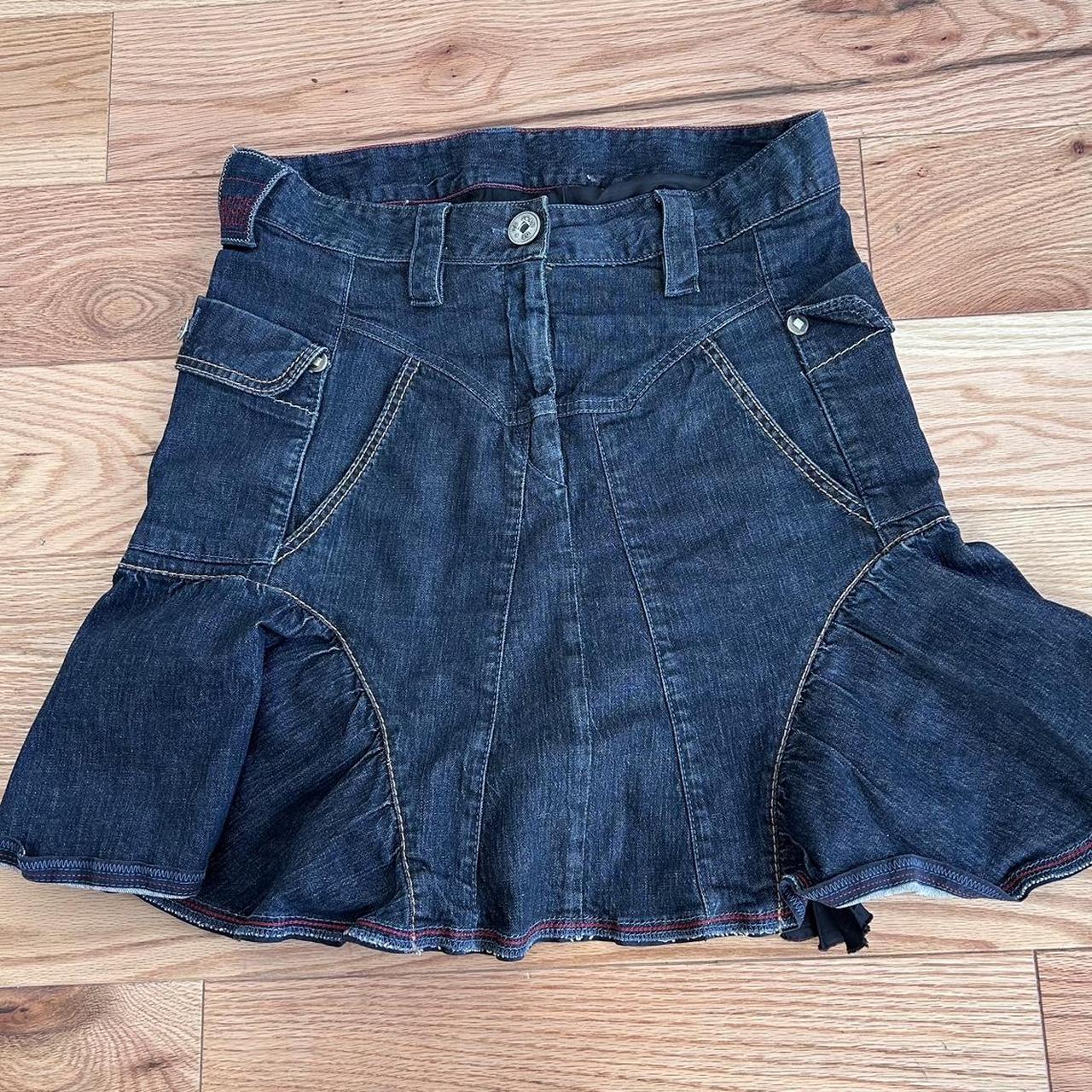 Marithe Francois Girbaud denim mermaid skirt. Red | Depop