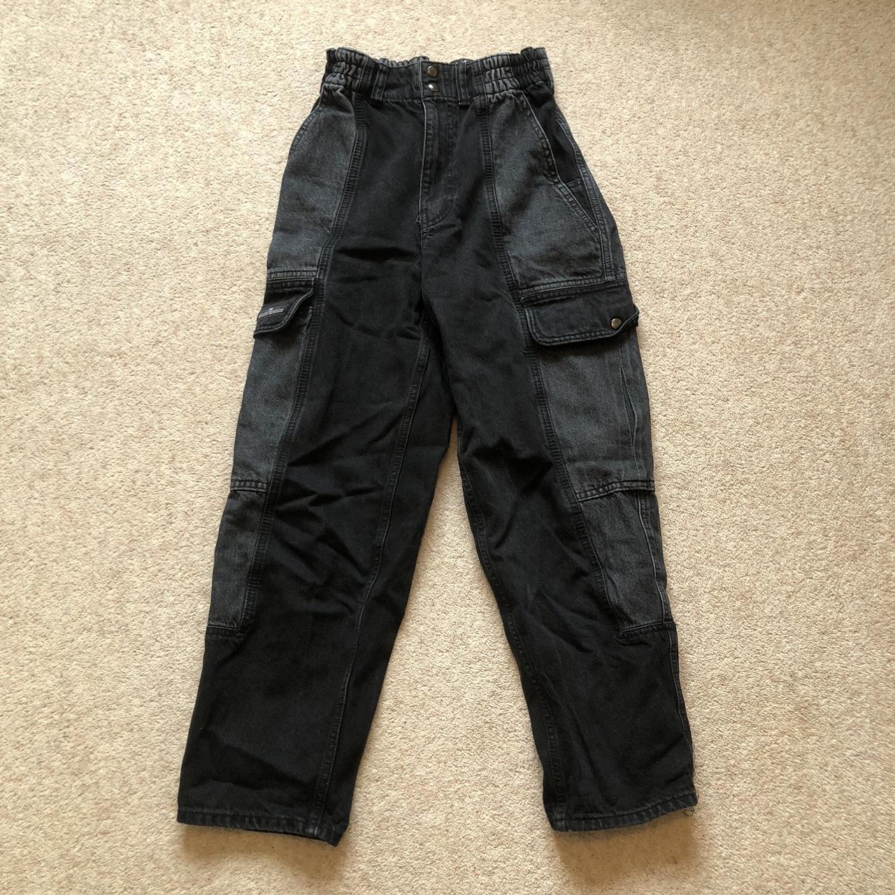 BDG Urban Outfitters Black Blaine Cargo Baggy Jeans... - Depop