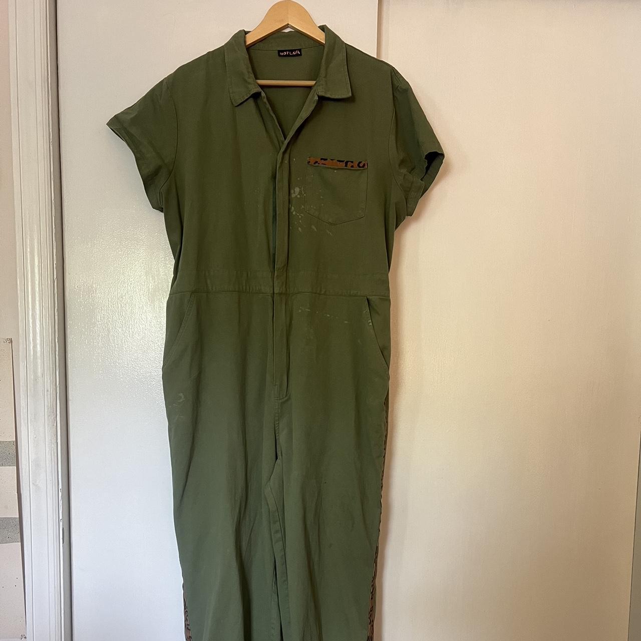 hot lava coverall jumpsuit in army animal size 2X