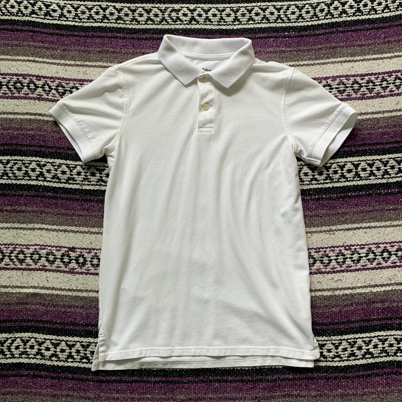 Goodfellow Men's White Polo Shirt size: small ... - Depop