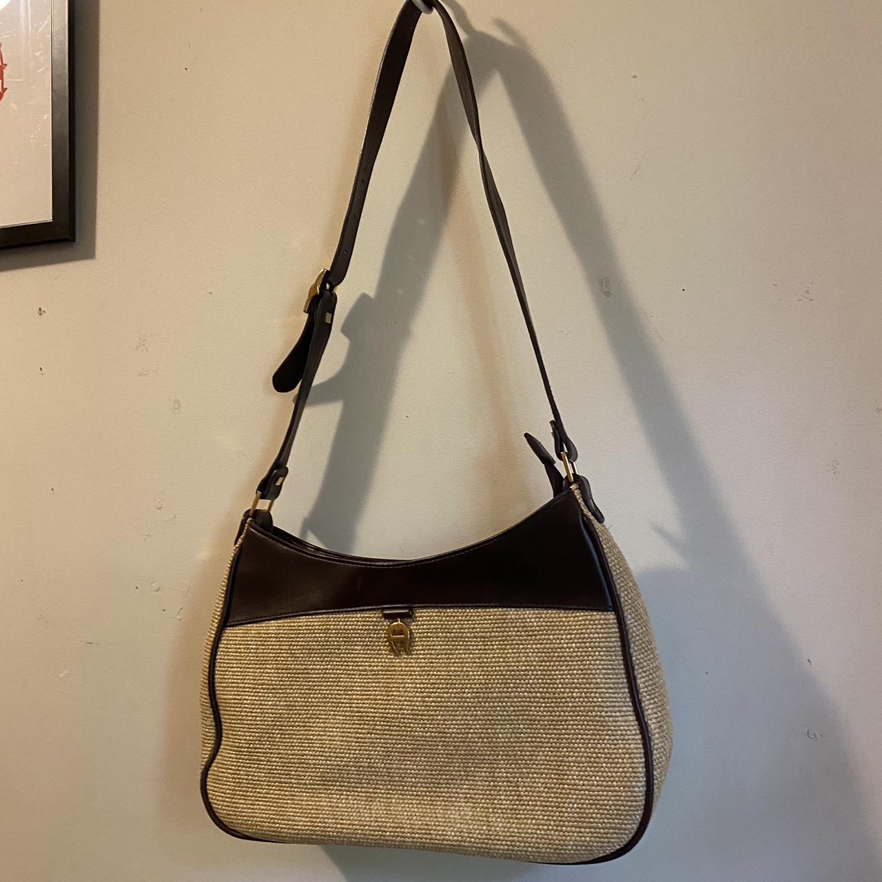 Etienne Aigner Straw And Leather Shoulder Bag Bit Of Depop