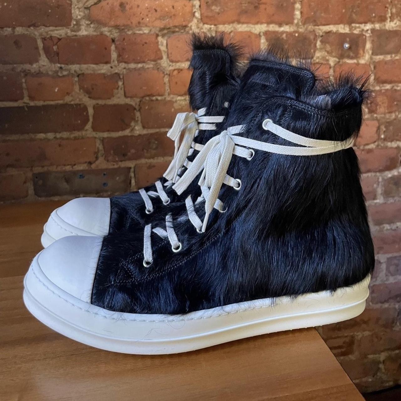 Rick Owens Hightop Pony Hair Ramones Size 42 ( 9... Depop