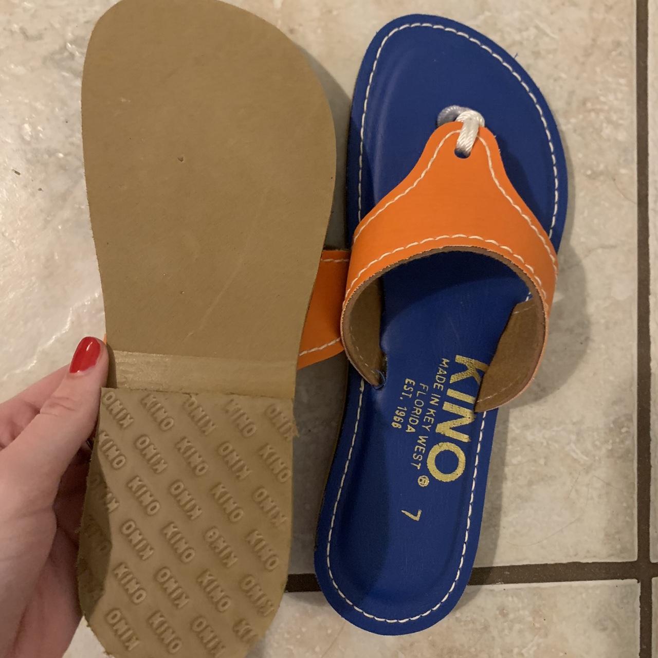 Women's Blue and Orange Sandals | Depop