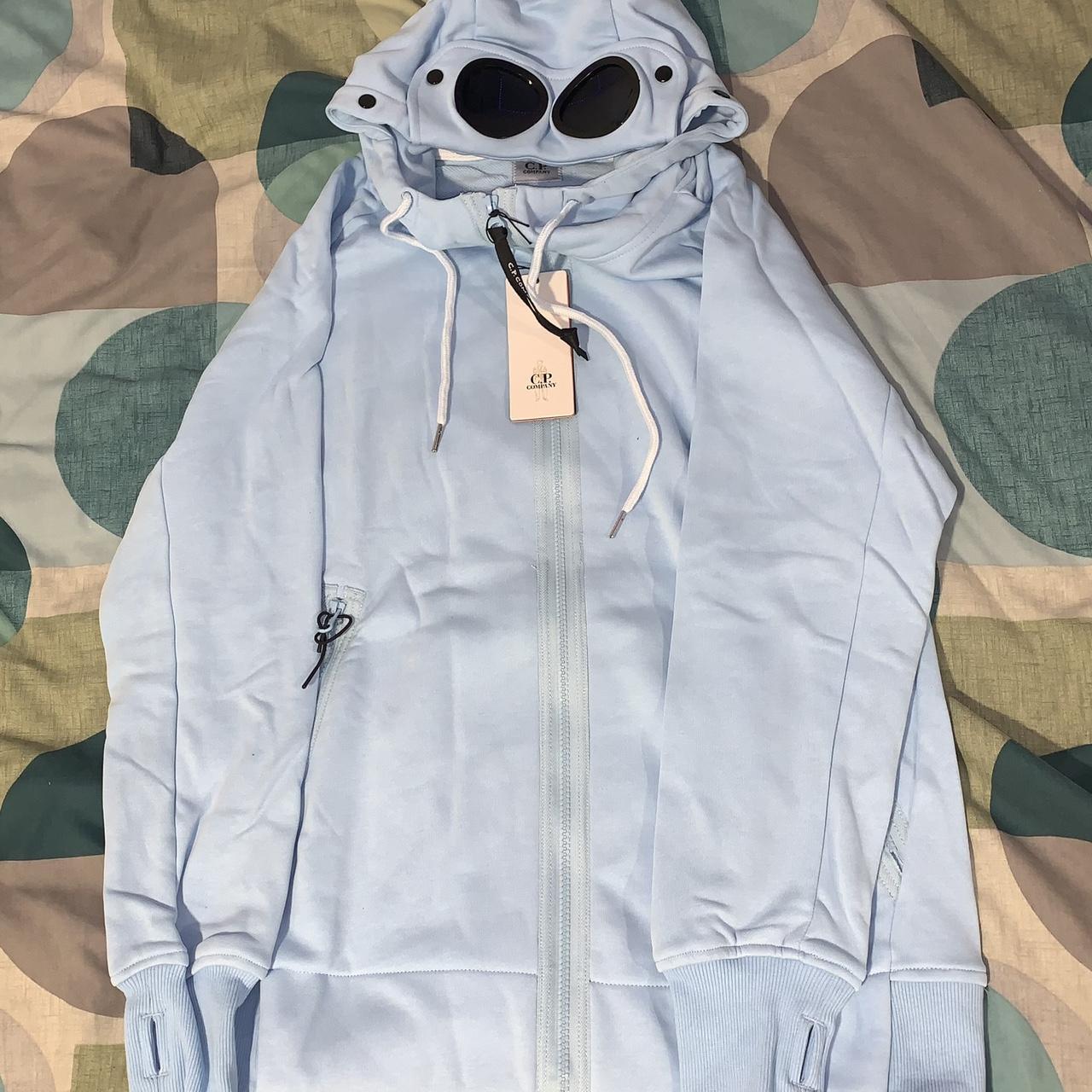 cp company goggle jacket baby blue