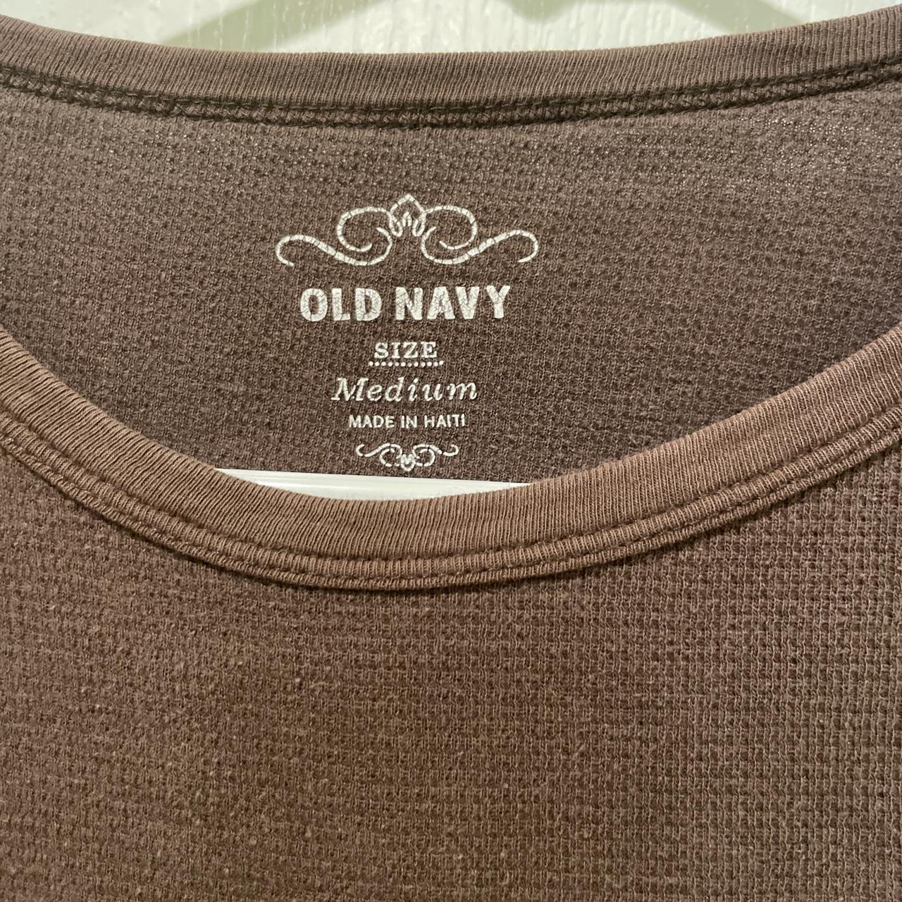 solid brown long sleeve, vintage old navy :) size:... - Depop