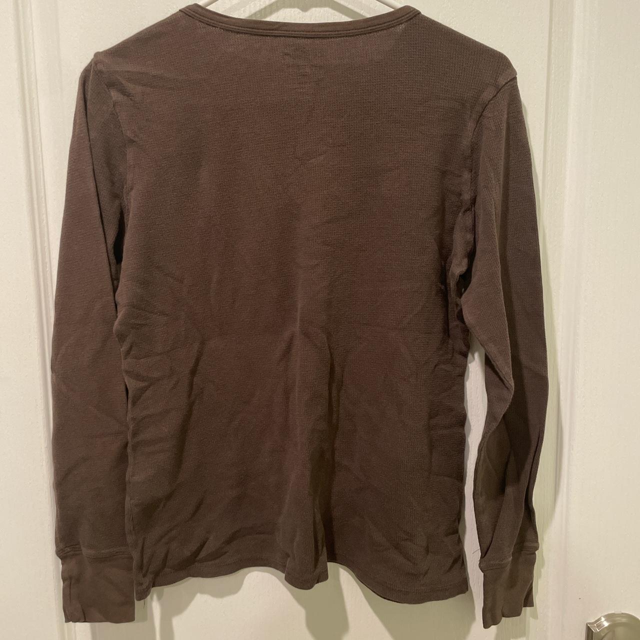 solid brown long sleeve, vintage old navy :) size:... - Depop