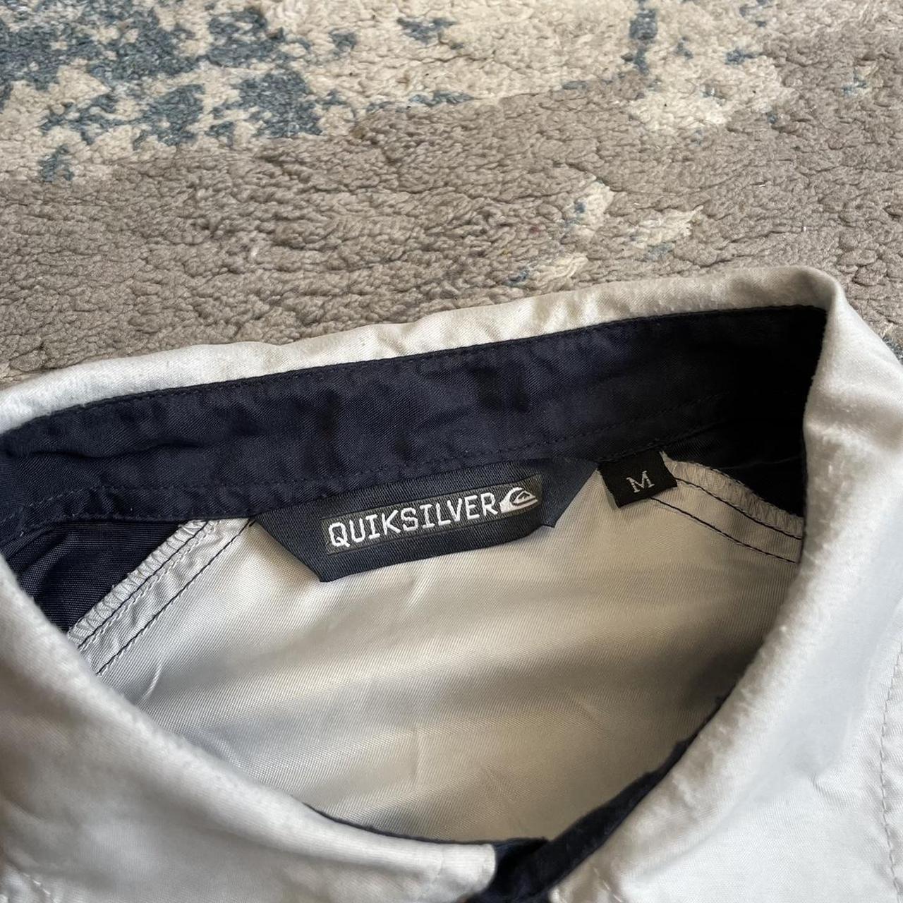 VINTAGE Y2K QUIKSILVER SHIRT PALE BLUE / NAVY if... - Depop