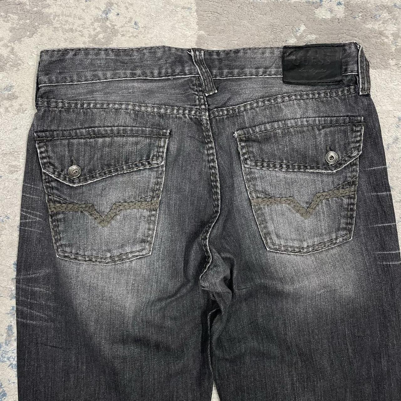 VINTAGE Y2K GUESS BOOT CUT HIP HOP JEANS FADED BLACK... - Depop