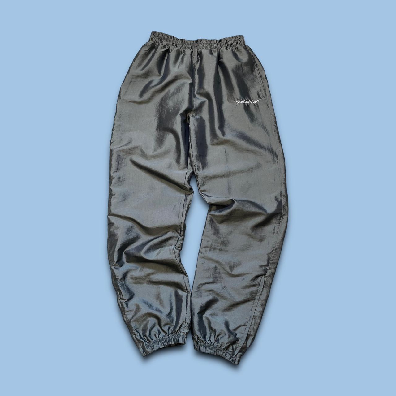 VINTAGE 90s REEBOK BAGGY TRACKSUIT BOTTOMS METALLIC