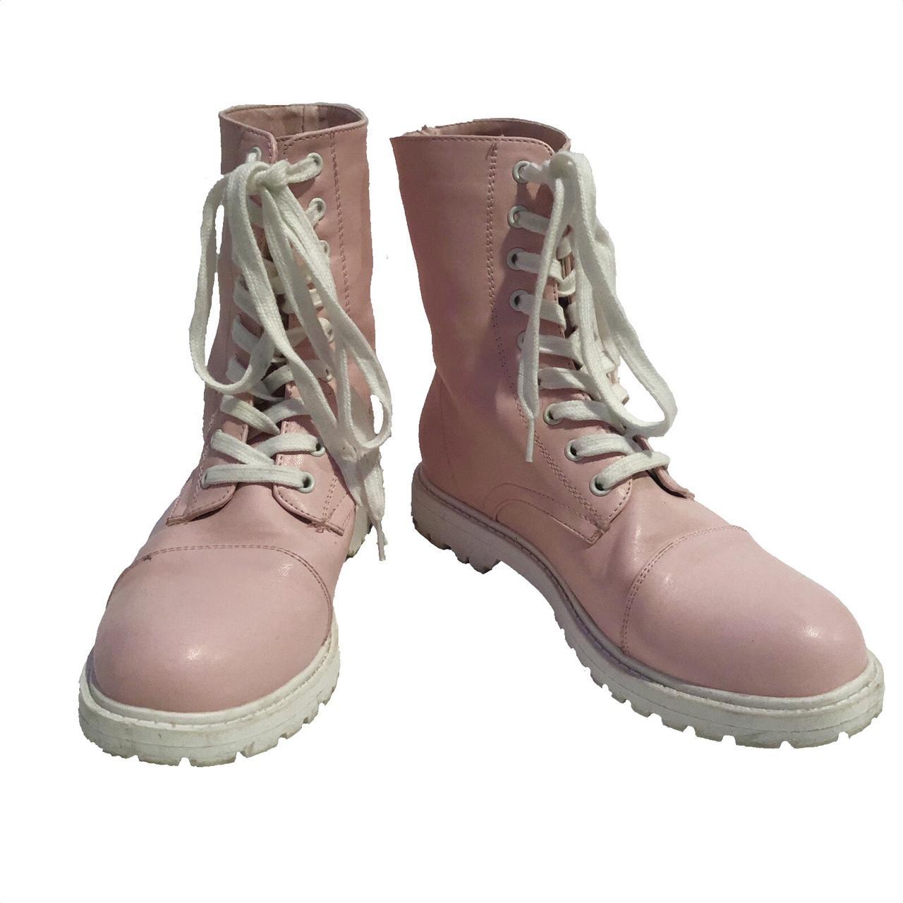 Pastel Pink Combat Boots. ⭐️⭐️⭐️ ABOUT THE ITEM... Depop