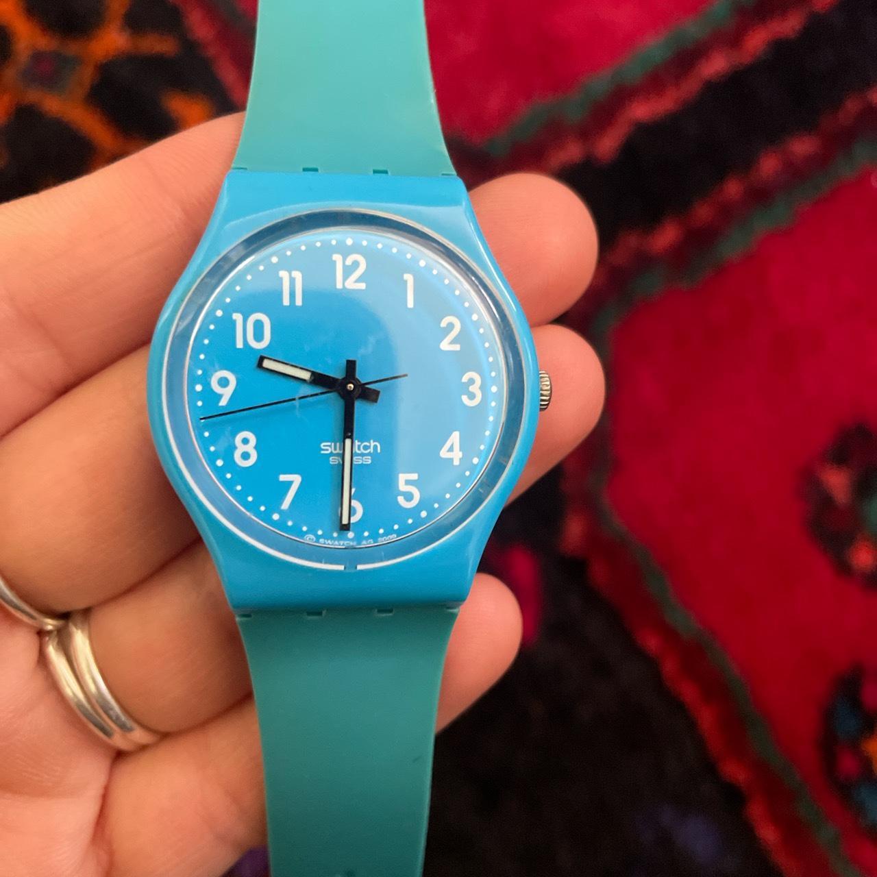 Swatch pretty blue watch! Needs new battery but in... - Depop