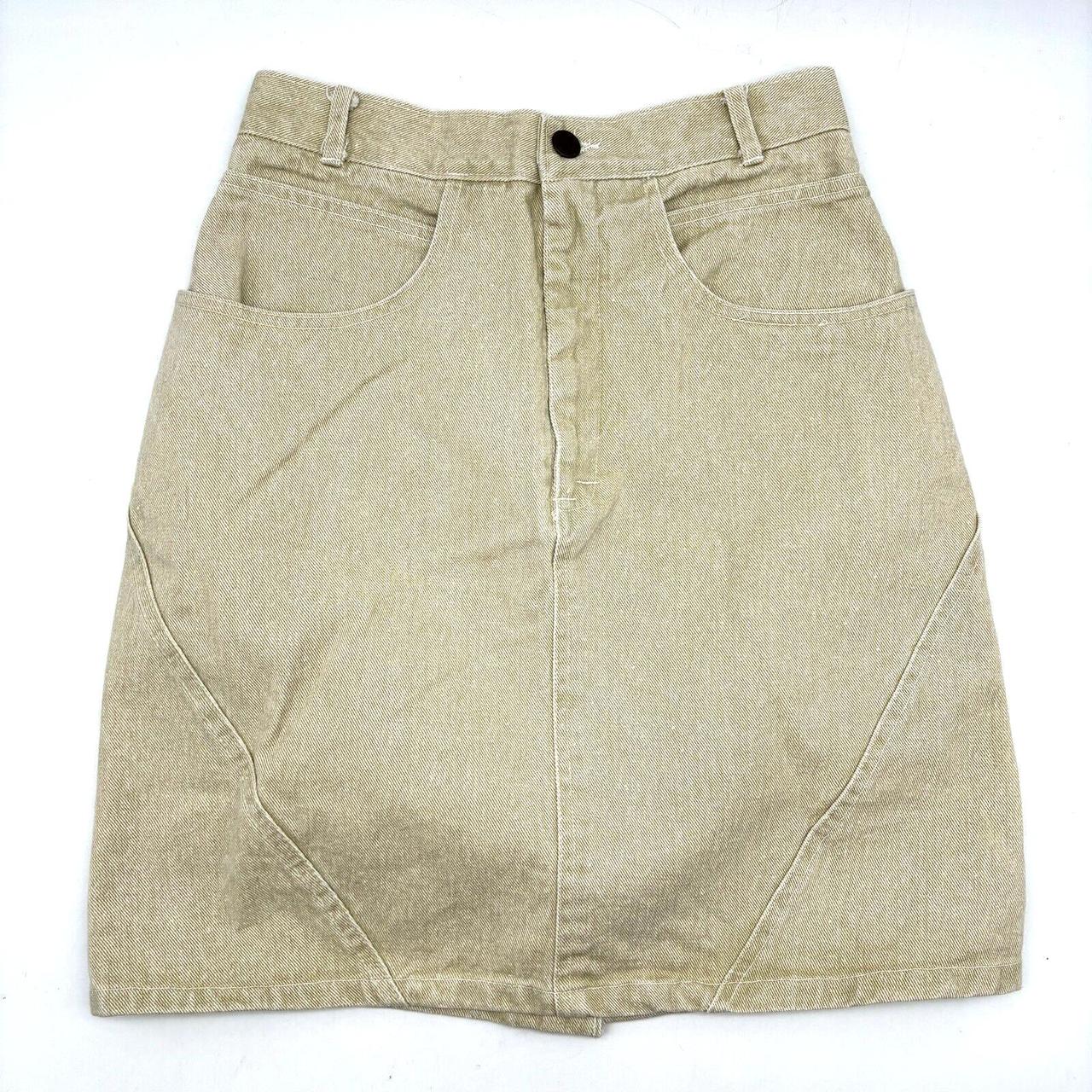 Long khaki skirts 80s best sale