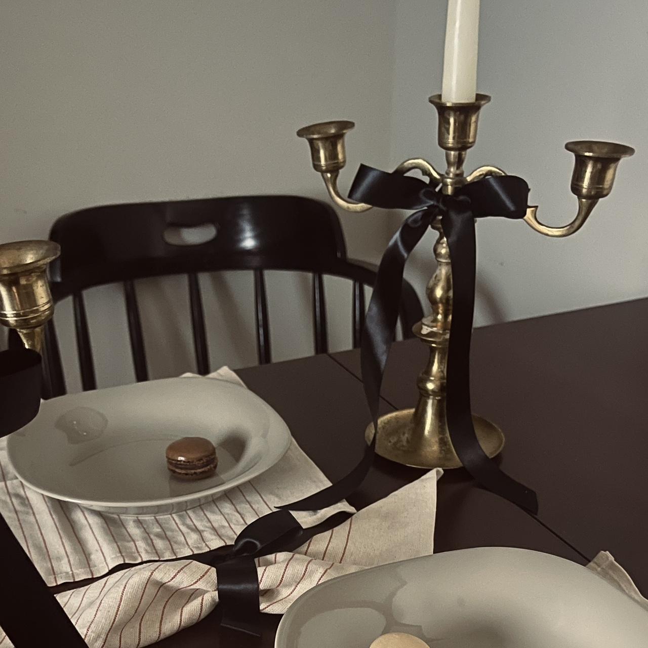 Vintage Brass Candelabra 50s 3 arm gold brass candle... Depop