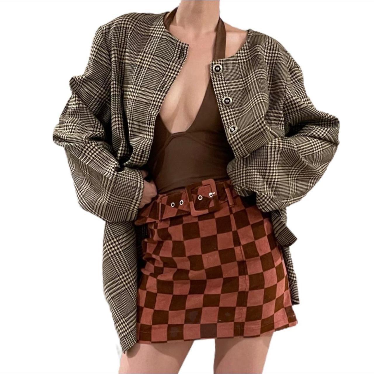 Vintage espresso houndstooth jacket blazer size 22w...