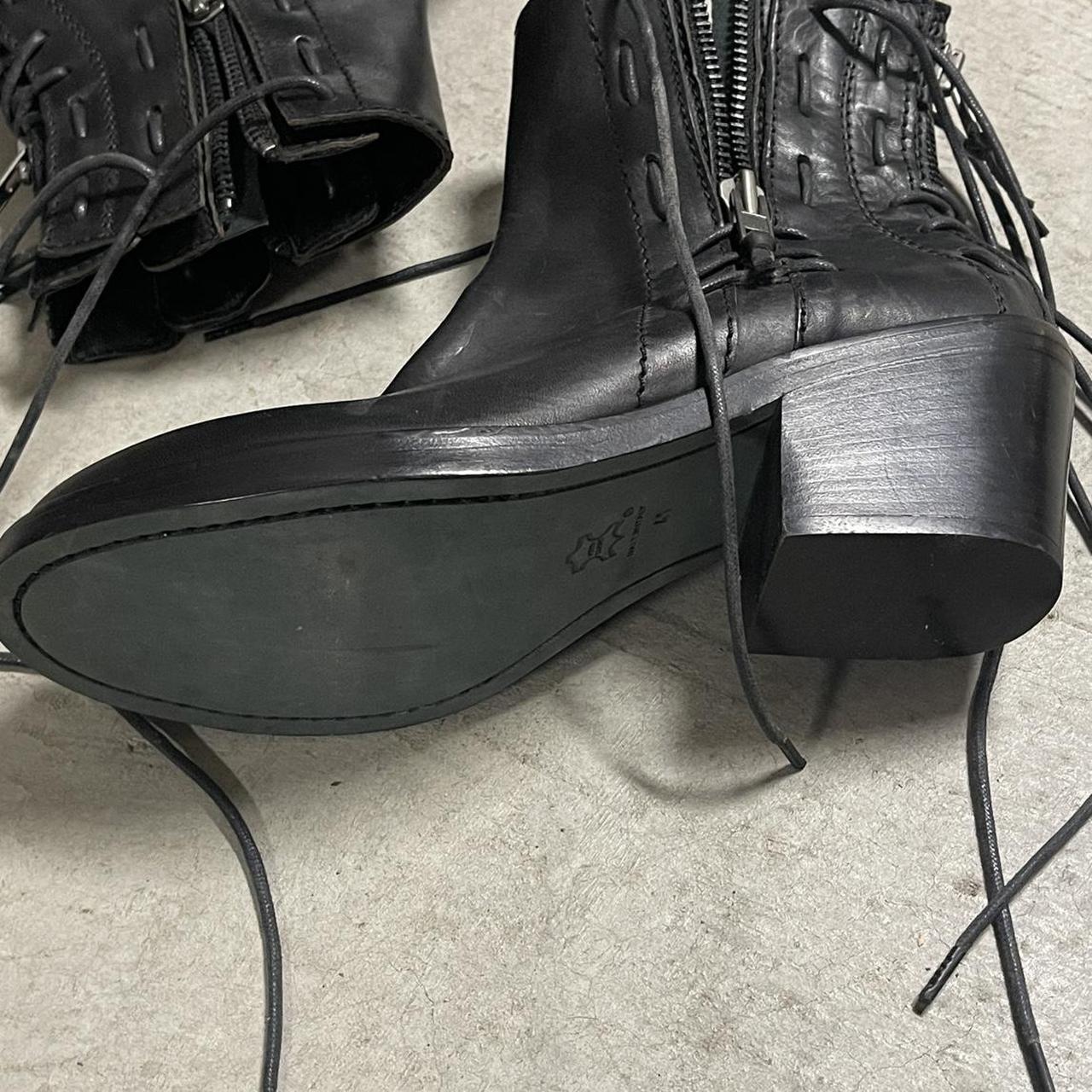 Haider ackermann black chunky leather ankle boots | Depop