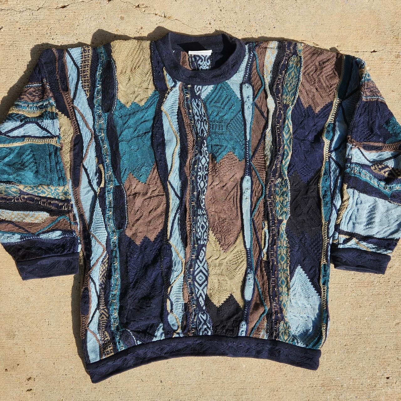 Vintage 90s Australian Coogi 3D Knit Crewneck... - Depop