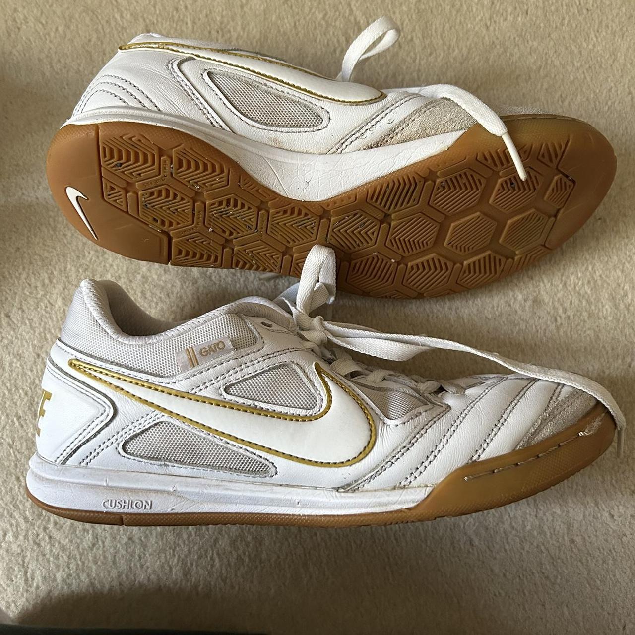 nike gato white gold