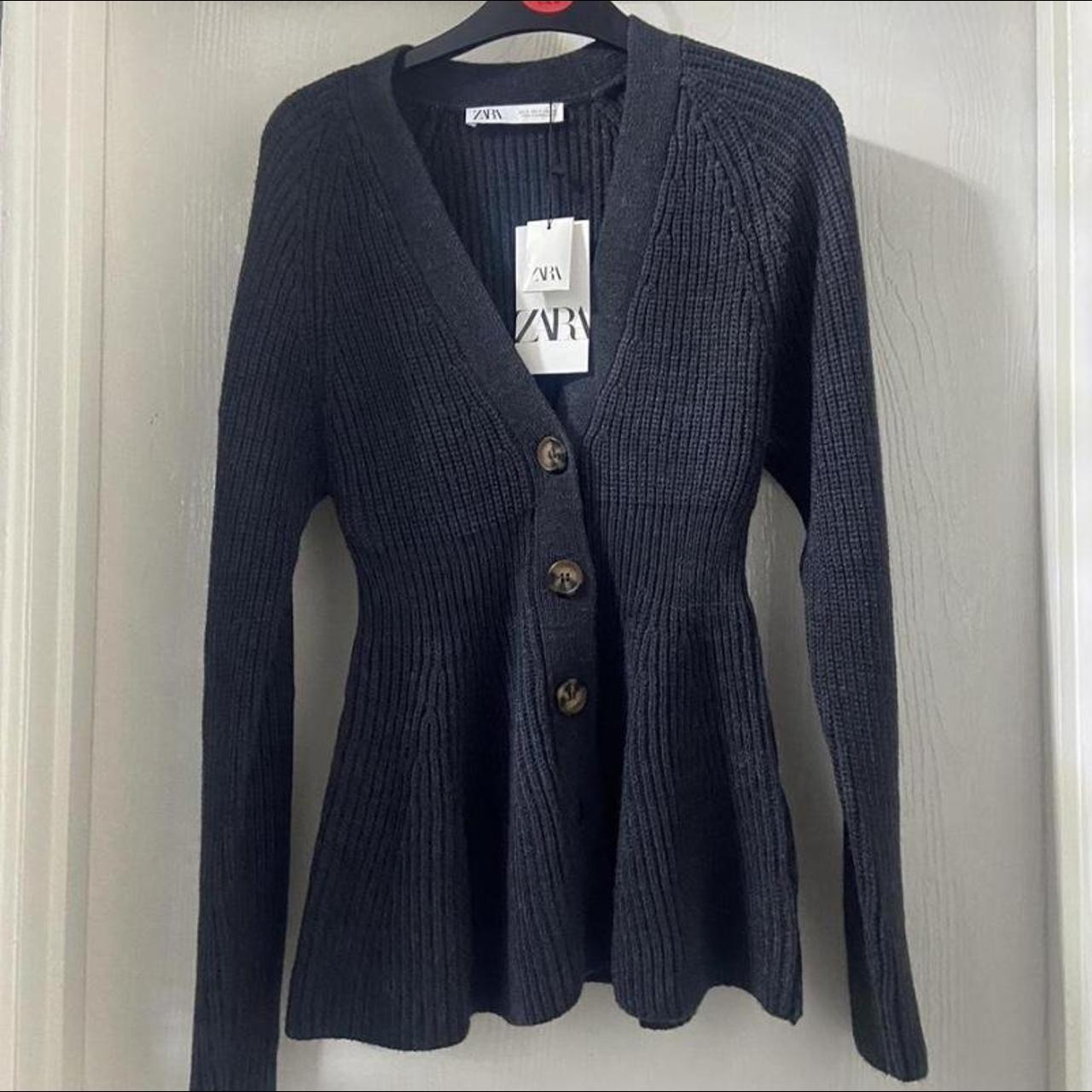 Brand new zara knitted wool cardigan with... - Depop