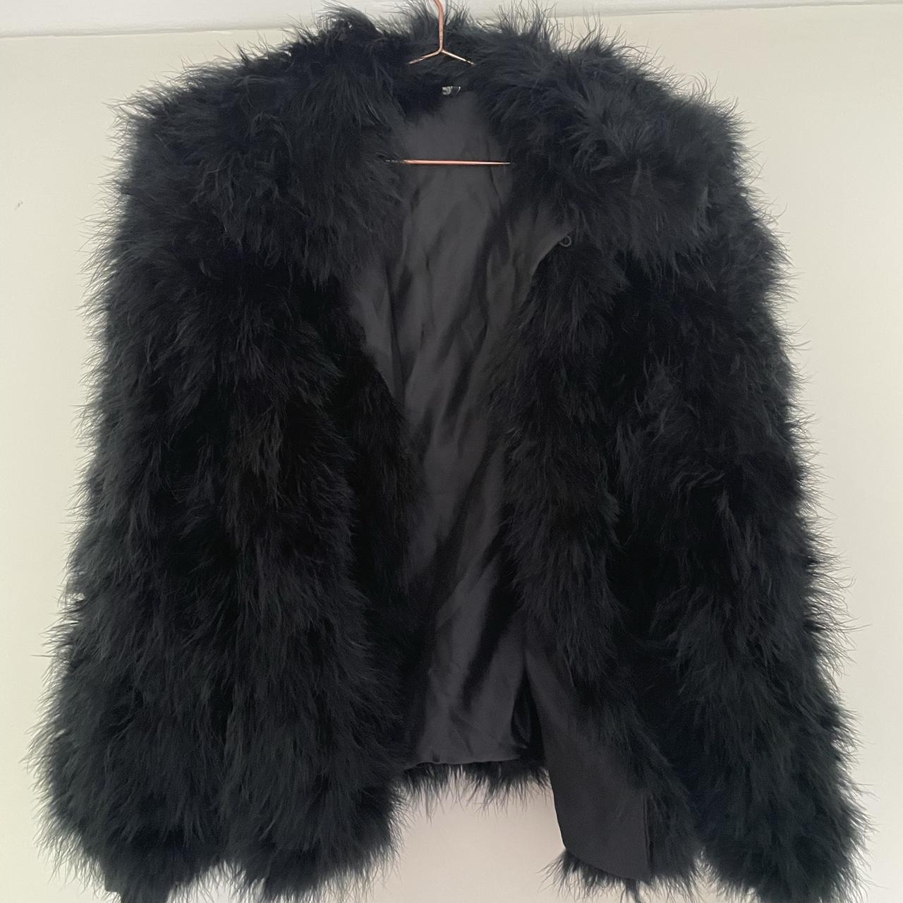 Black marabou jacket best sale