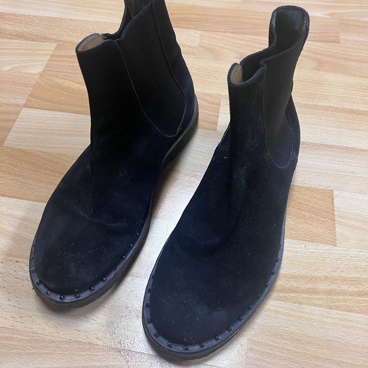 Mens Valentino black suede rockstud Chelsea boots!... - Depop