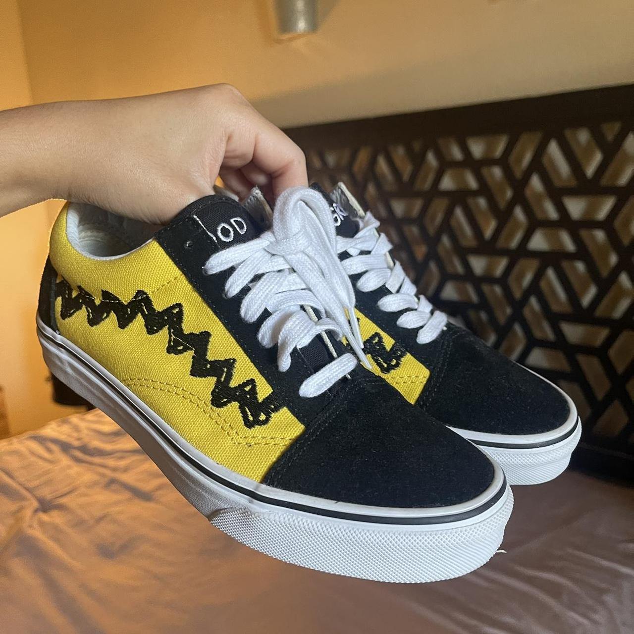 Peanuts Charlie Brown old skool vans Good Grief on. Depop