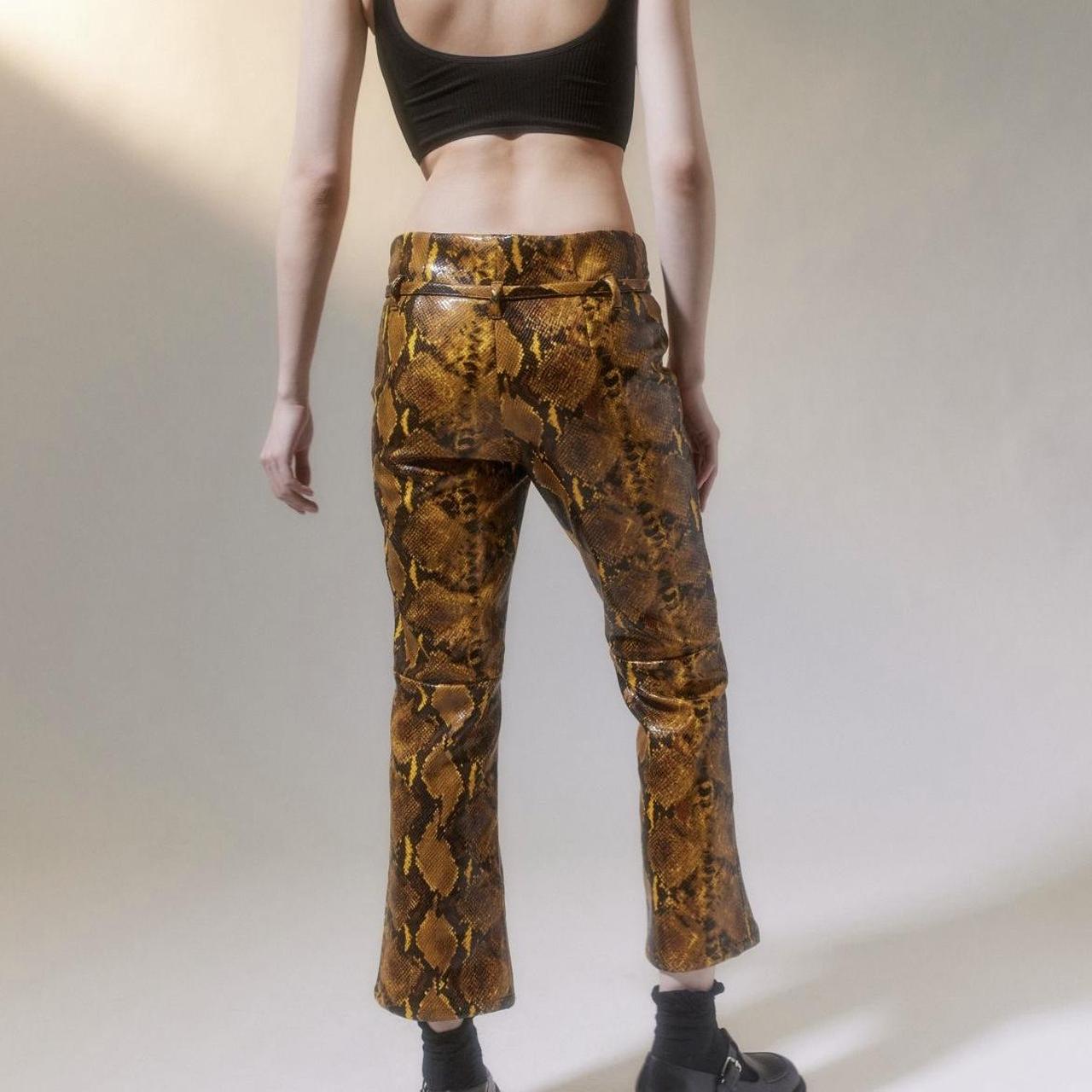 UO Leah Faux Leather Snake Print Pant Size Depop - Main Image