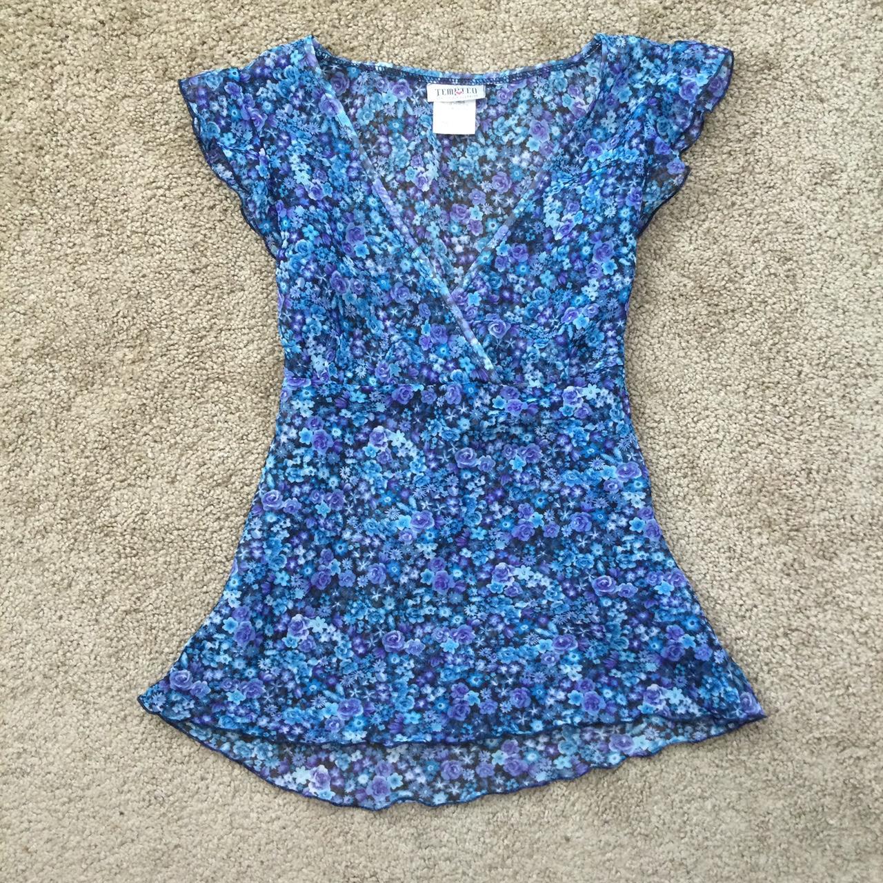 VINTAGE 90s SHEER FLORAL BABYDOLL TOP Brand is... - Depop