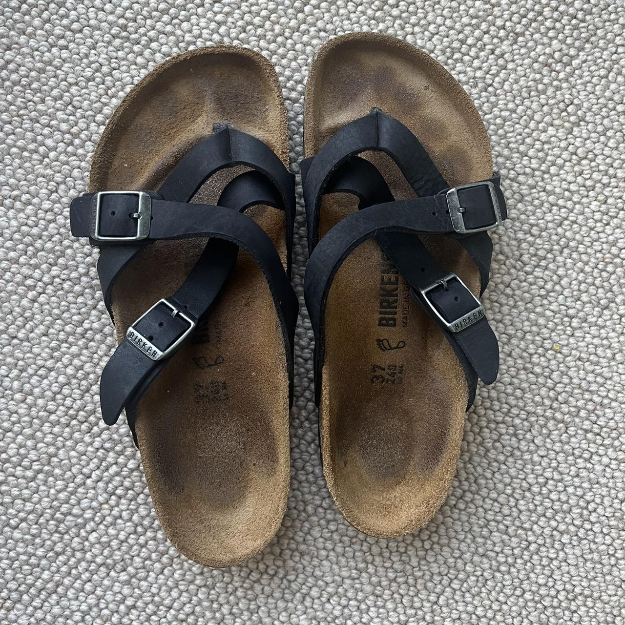 Leather Birkenstocks worn a few times. Size EU 37.... - Depop