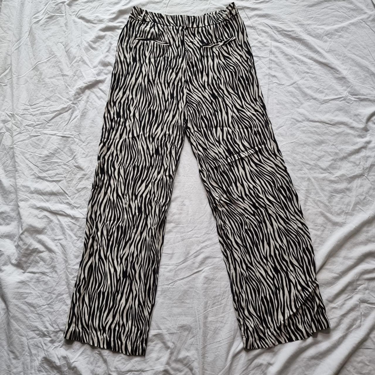 Zara Zebra Print Wide Leg Tailored Trousers 🦓, Size