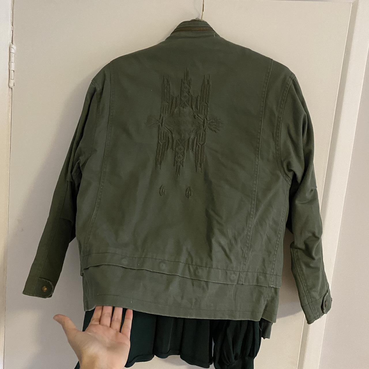 Zara utility military jacket in green khaki colour.... Depop