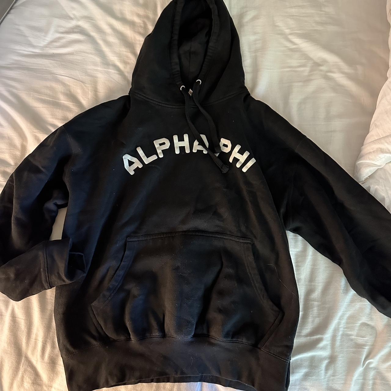 alpha phi black hoodie! - Depop