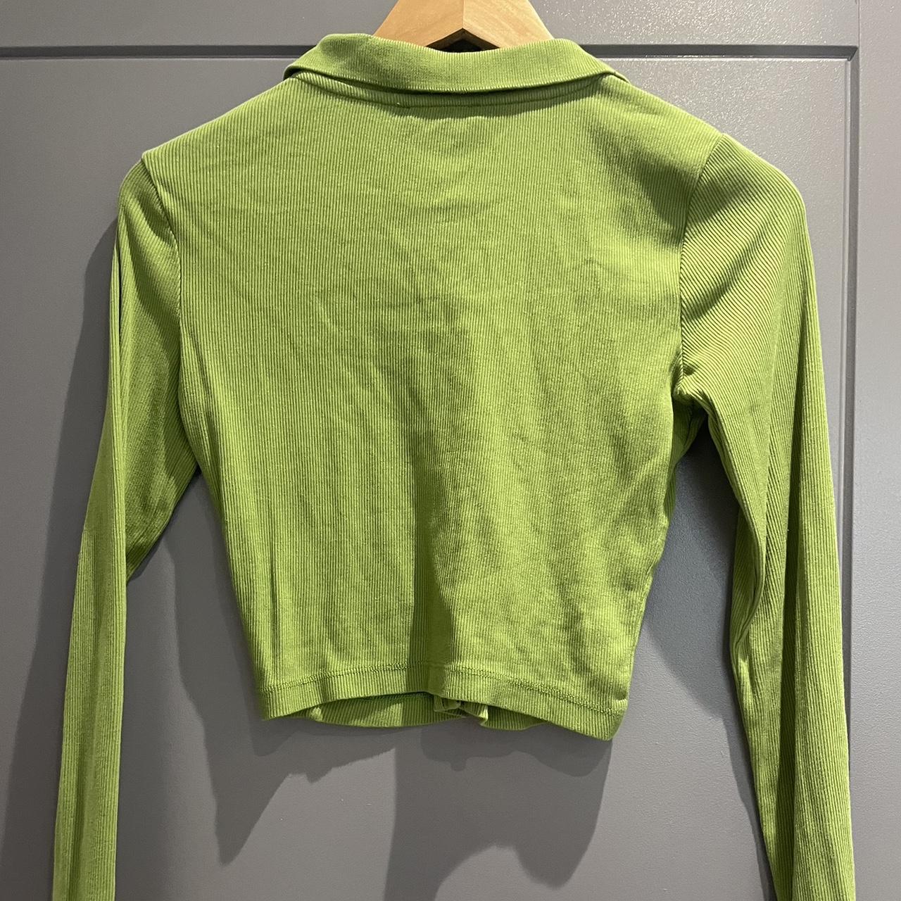 Zara Green long sleeved button up top Size Small... Depop