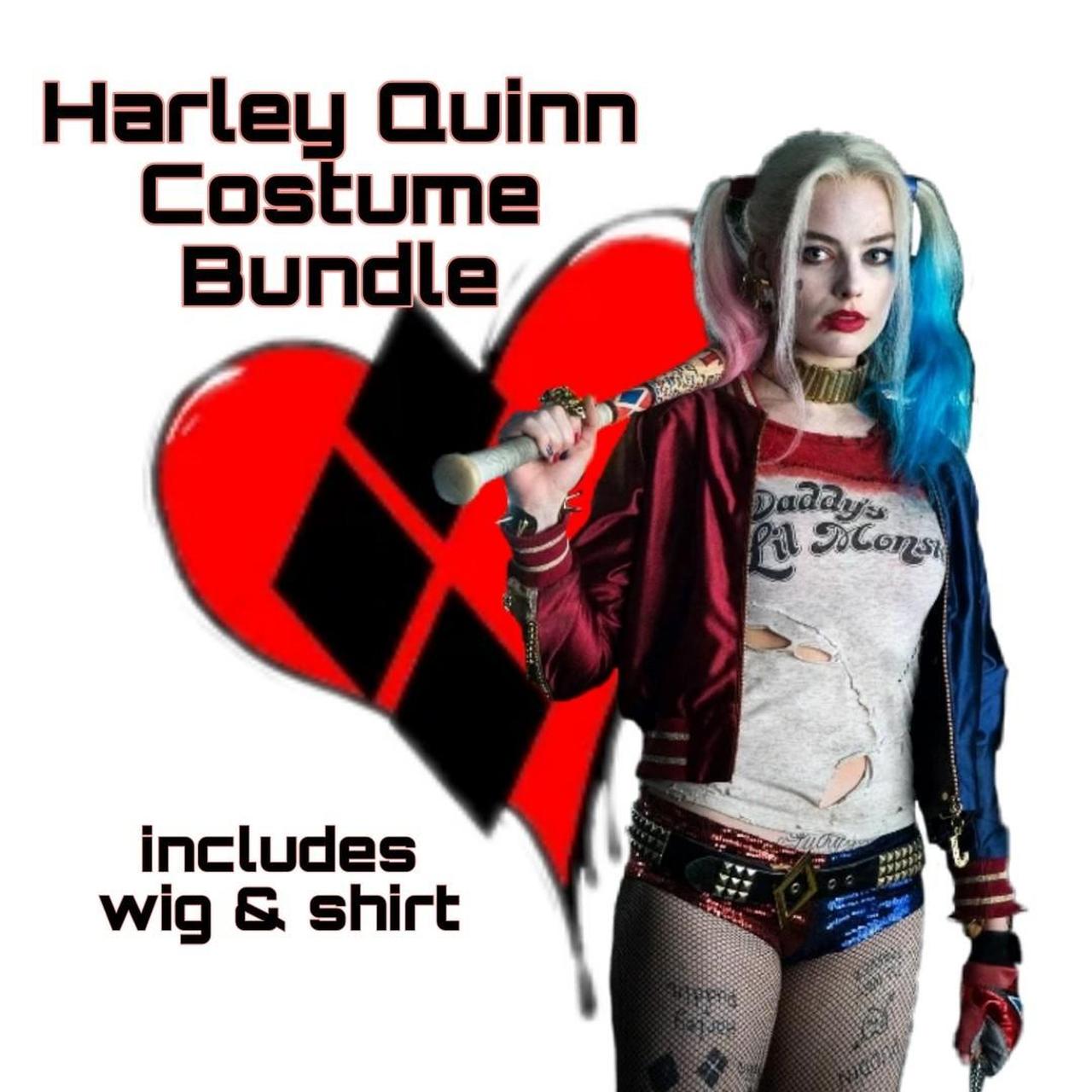 Harley Quinn cosplay BUNDLE! synthetic wig &... - Depop