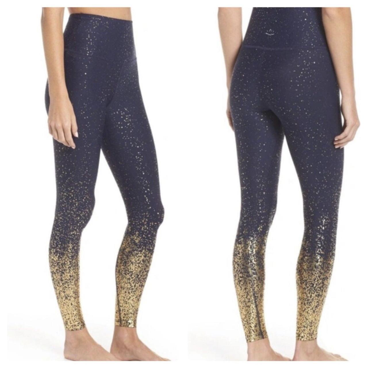 new Beyond Yoga Alloy Ombre Metallic High-Rise Grey Gold Legging