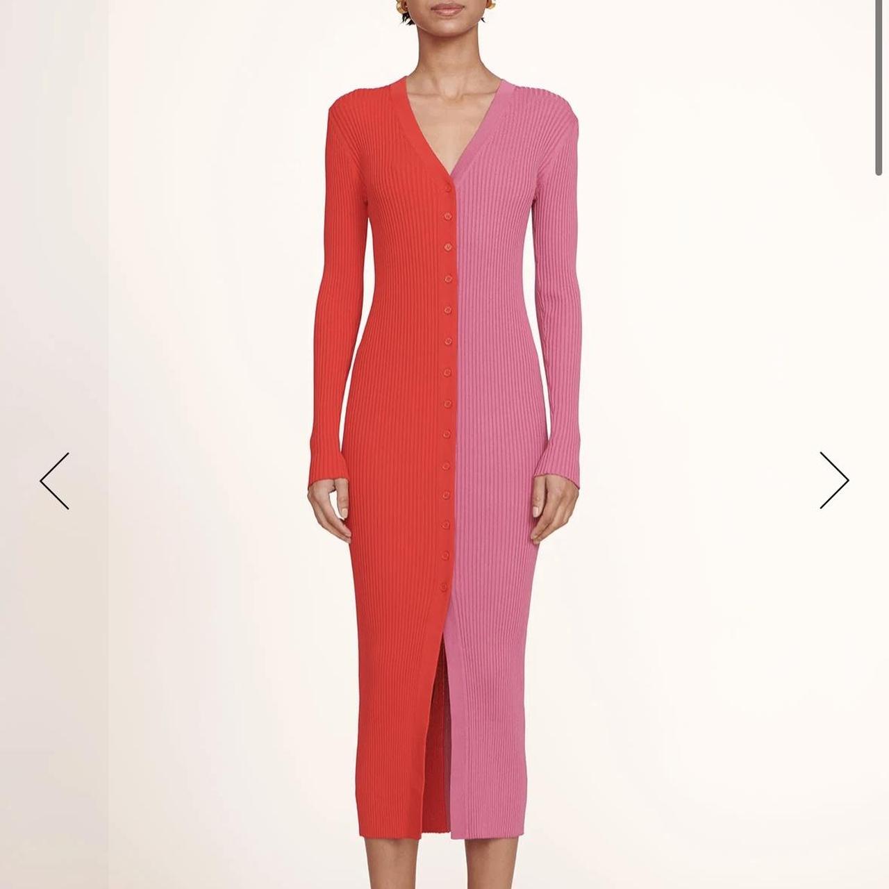 Staud pink outlet and red dress