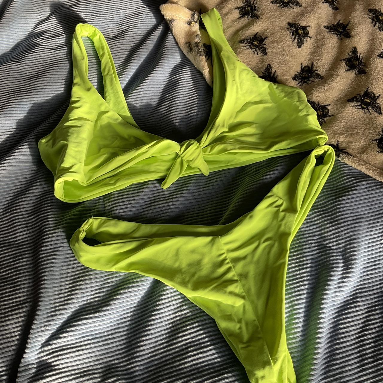 Summer yellow bikini Super cute with adjustable tie - Depop