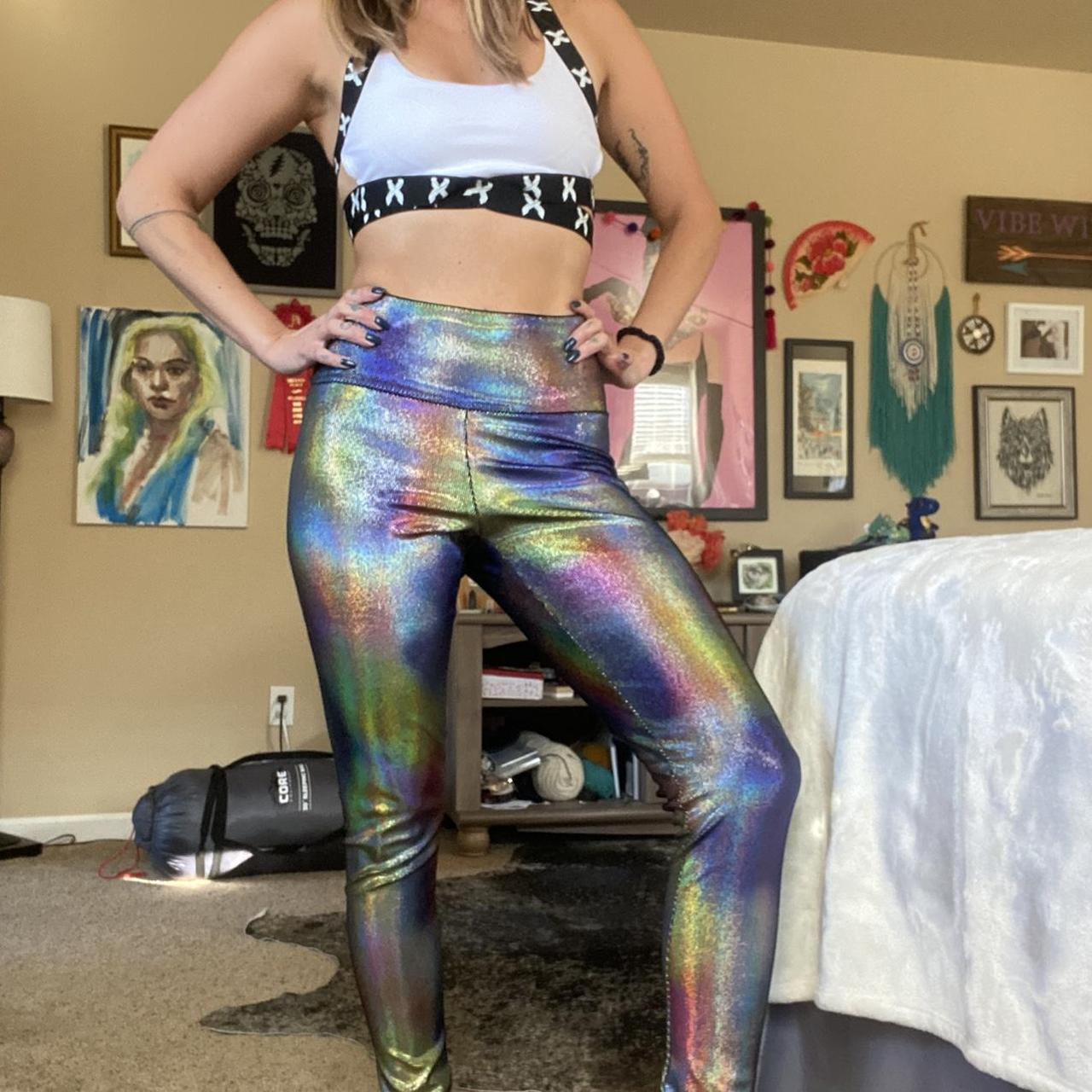 Coquetry Clothing custom oil slick leggings, size