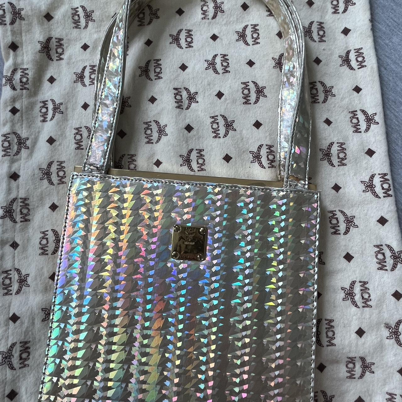 MCM Holographic Clutch Bag from the 80s Vintage Depop