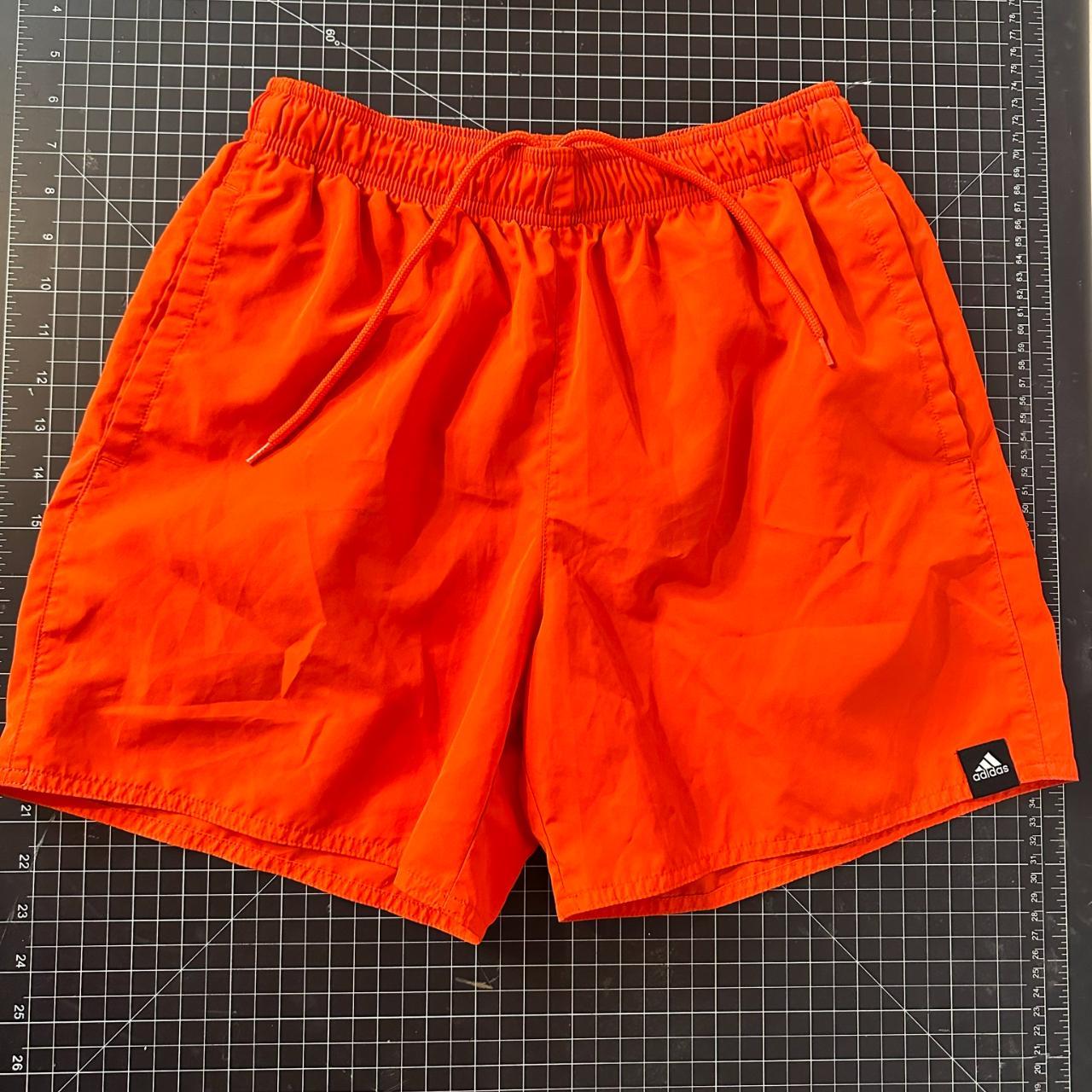 Adidas Mens Red Orange Swim Shorts Size... - Depop