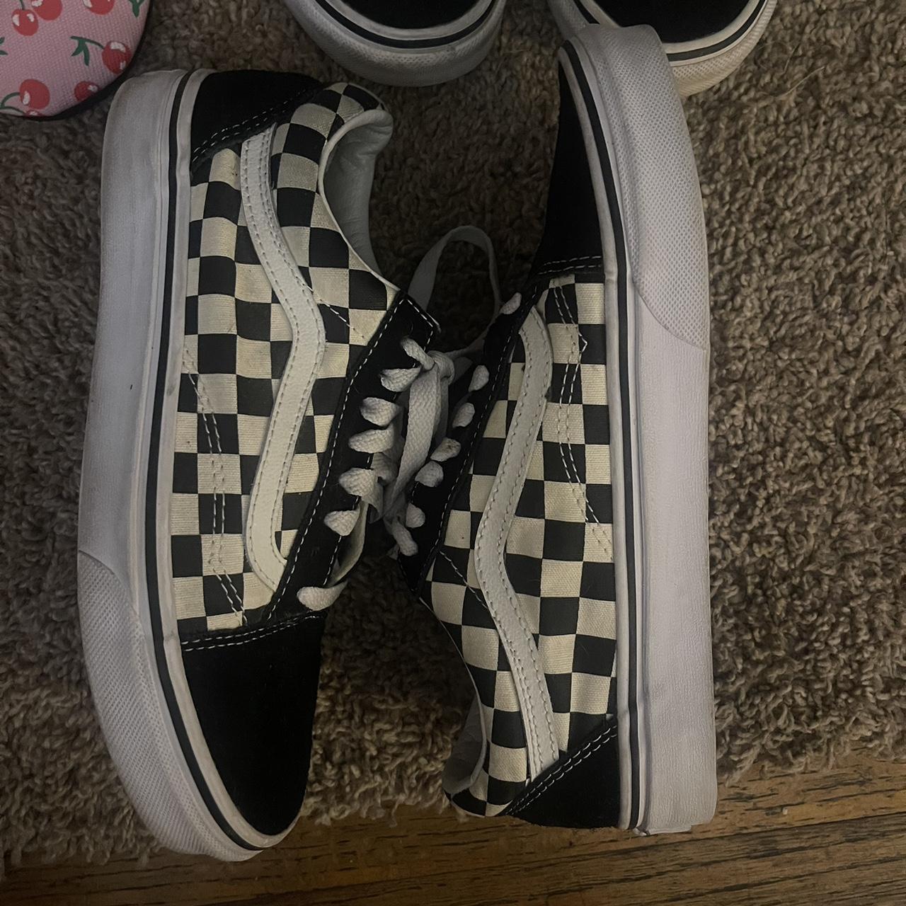 White & Black checkerboard Vans🖤🤍🖤 - Depop