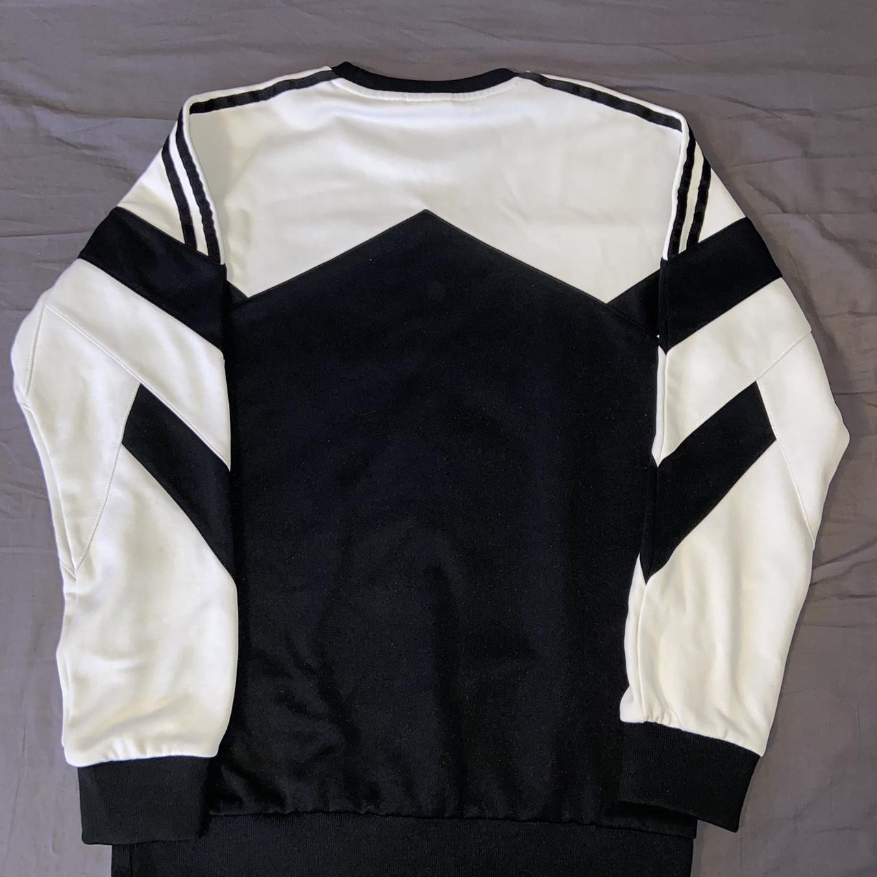 Adidas originals authentic sweatshirt with 2025 contrast panel in white and black