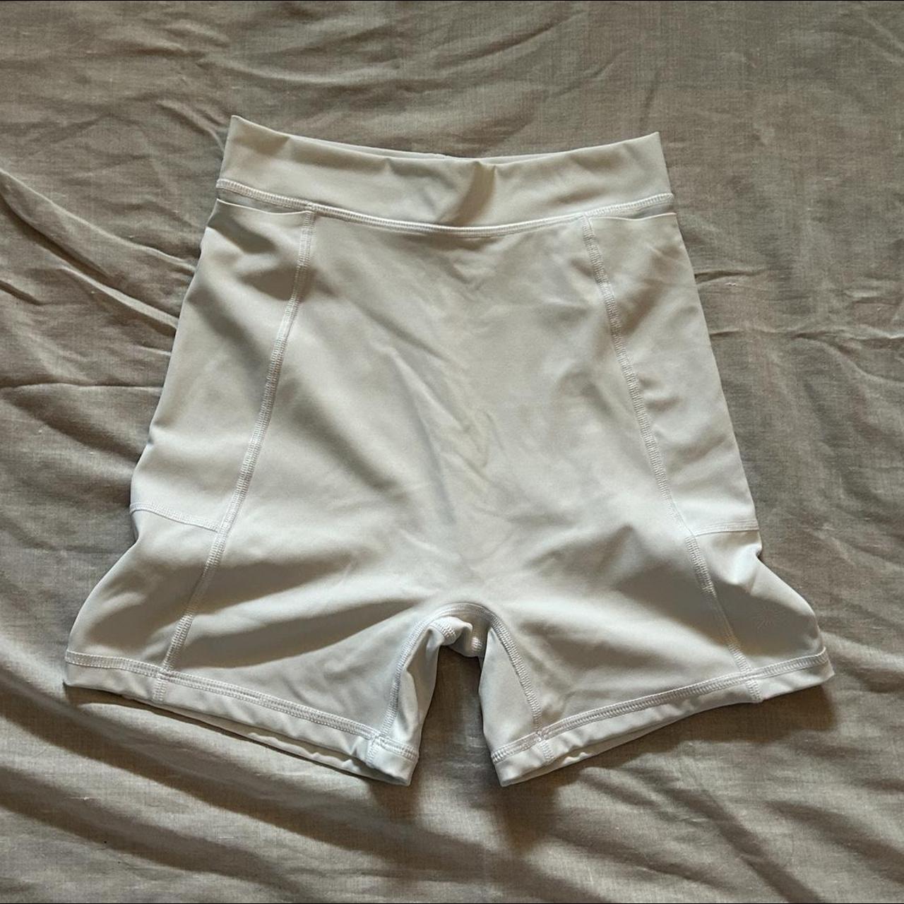 aerie white biker shorts