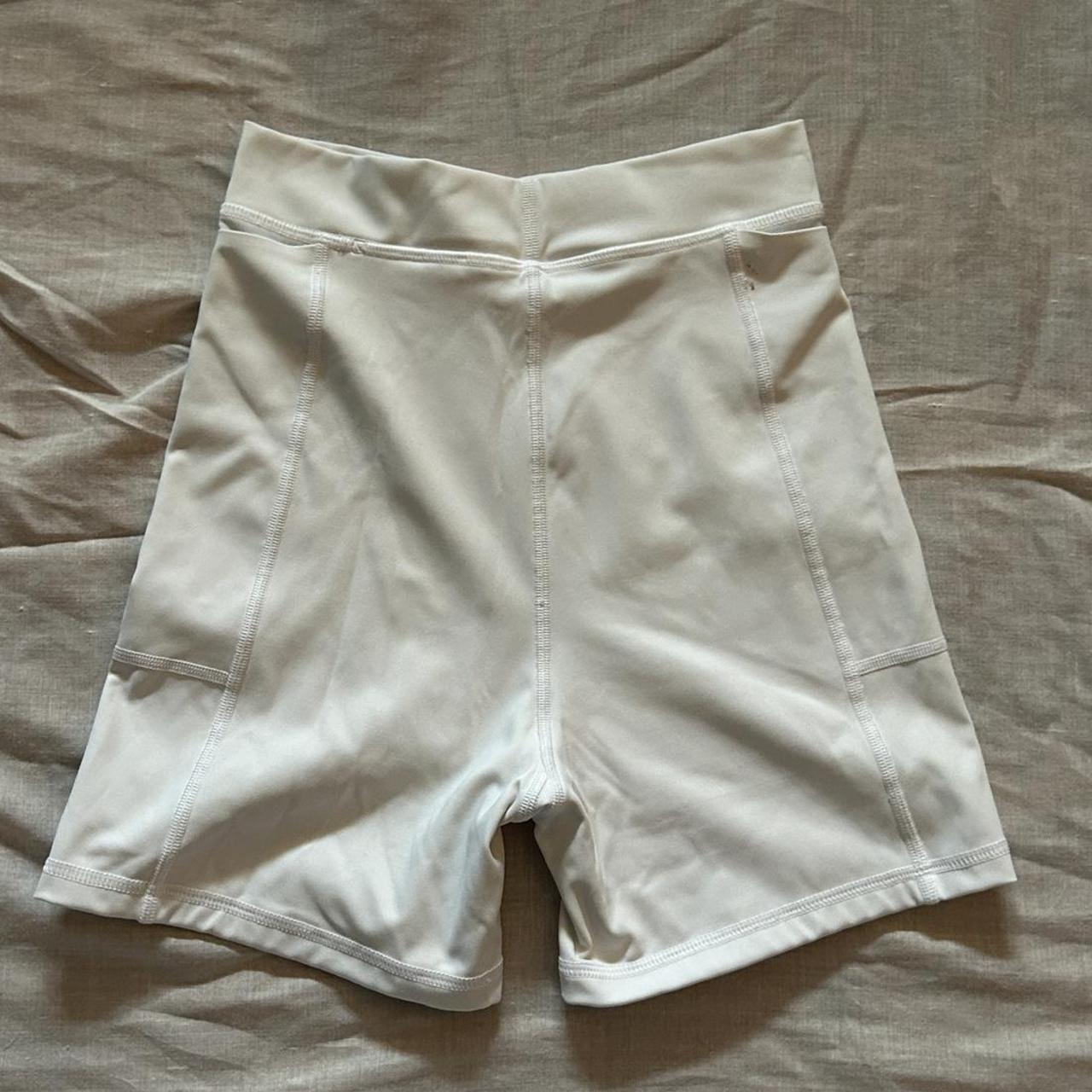 aerie white biker shorts