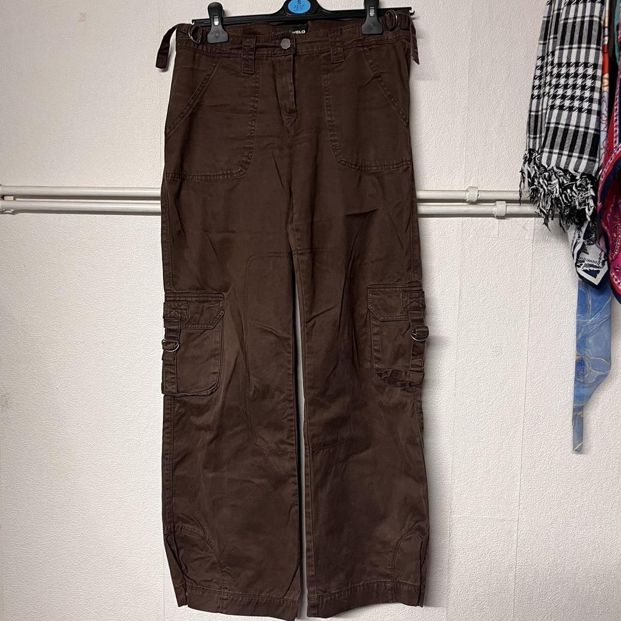 brown-cargo-trousers-size-s-model-size-8-10-depop