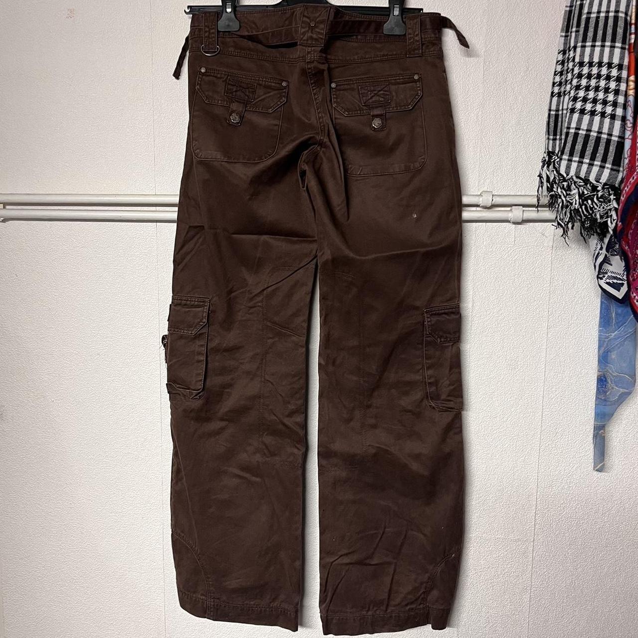 brown-cargo-trousers-size-s-model-size-8-10-depop