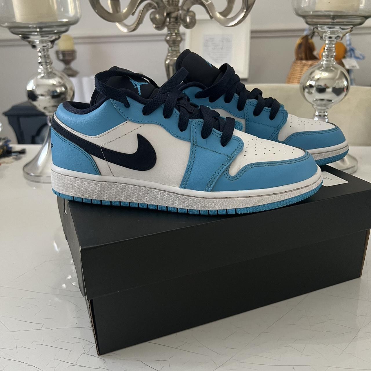 Nike jordan 1 low unc GS University blue jordan 1... - Depop